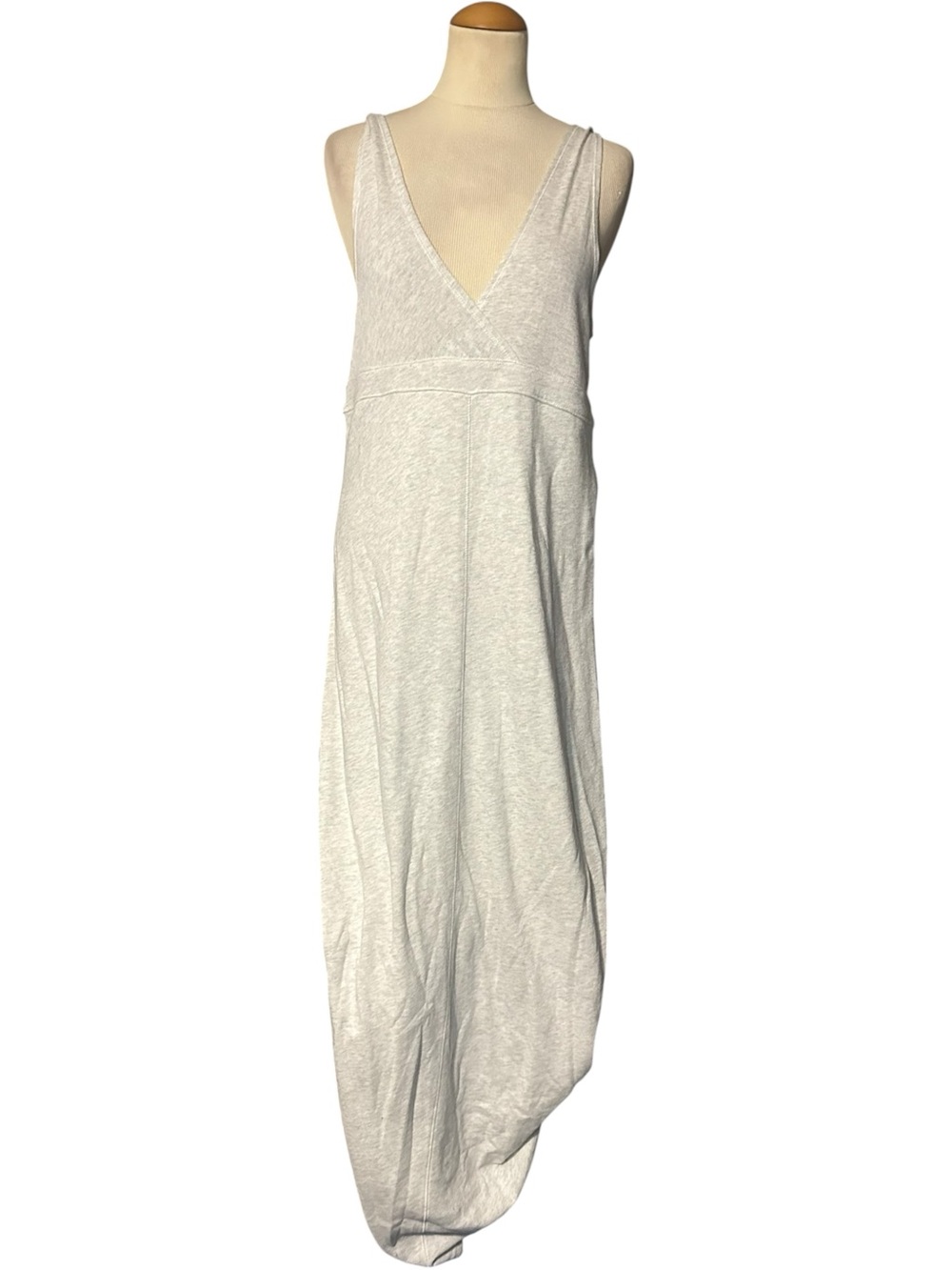 Calvin Klein Performance Quick Dry Sleeveless V-Neck Maxi Dress Light Gray Large - Picture 1 of 4
